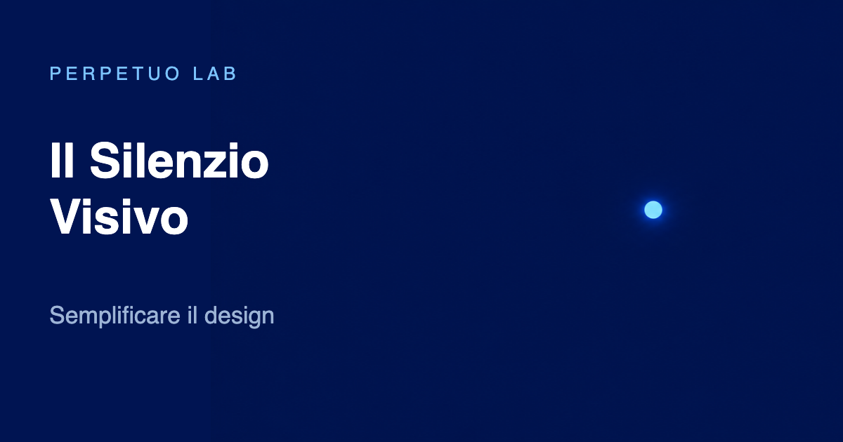 Un punto di luce azzurro in un ampio spazio blu vuoto: il silenzio visivo